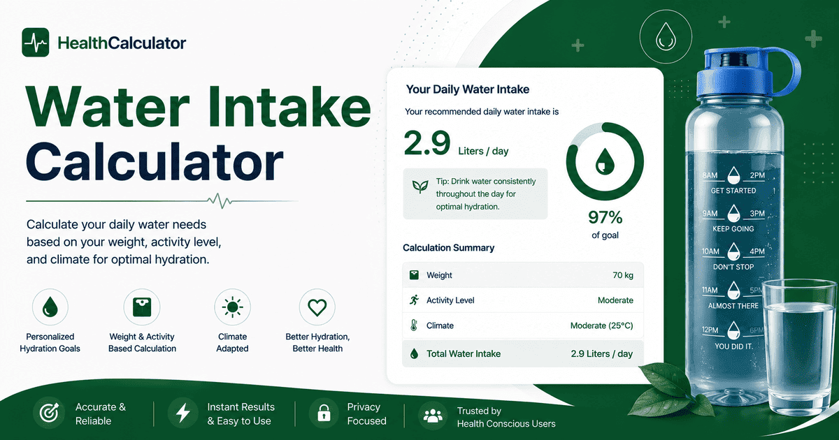 Water Intake Calculator | Daily Hydration by Weight